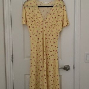 Printed midi A-line day dress